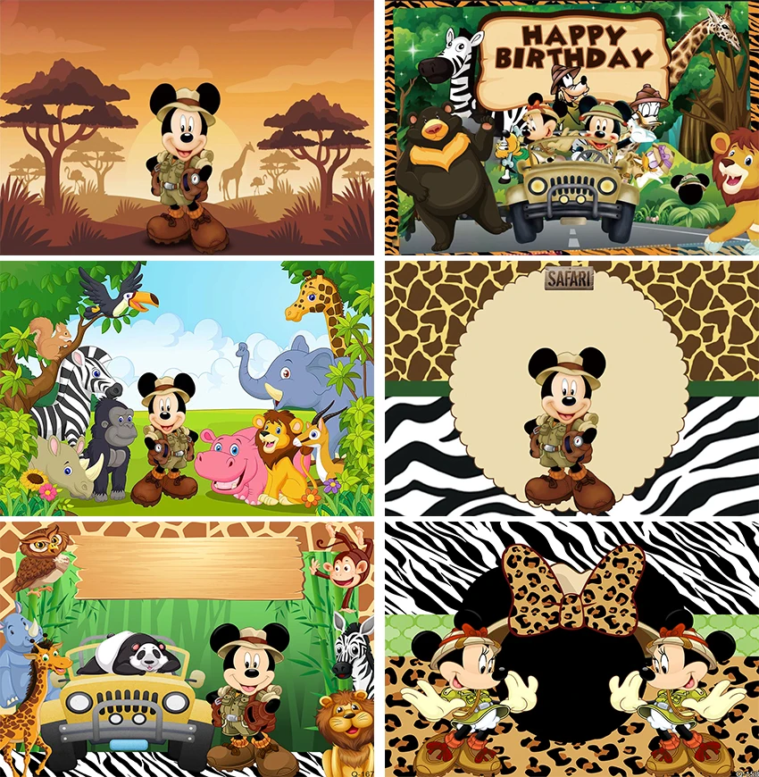 Topolino Jungle Safari Party Sfondo A Tema Buon Compleanno Go Wild Safari Mickey Mouse Truck Sfondo Per Bambini Compleanno