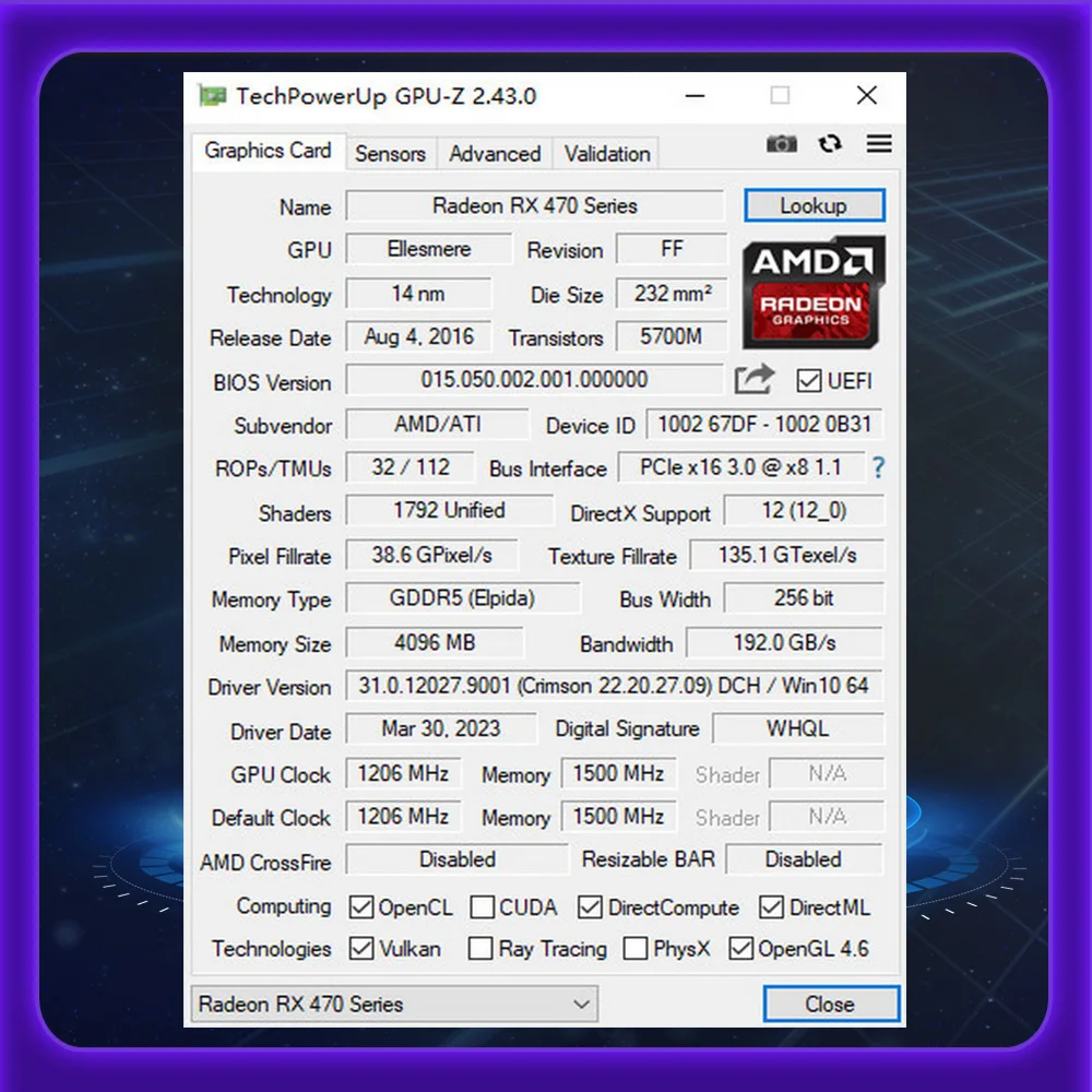 Gpu Z Rx 580 4gb Oc Settings Gpu Z Sapphire Rx 580 Overclock