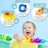 24 Pcs LED Sensor Luminous Duck Light Up Rubber Ducks Glow in The Dark Mini Flashing Ducks Glow Bath Toys Flashing Rubber Ducks 2