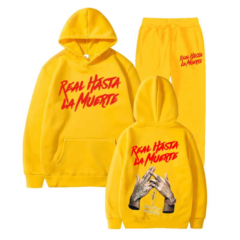 2023 Anuel AA Printed Hoodie Set Sweatshirt Real Hasta La Muerte Casual Sportswear Costume Men's and Women's Anime Hoodie