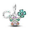 925 Sterling Silver Green Series Four-leaved Clover Pendant Fine Beads Fit Original 925  Bracelet Charms Women Jewelry 2