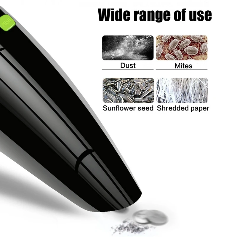 차량용 가정용 미니 무선 진공 청소기, 건식 습식 집진기, USB 충전, 12V, 4000Pa
