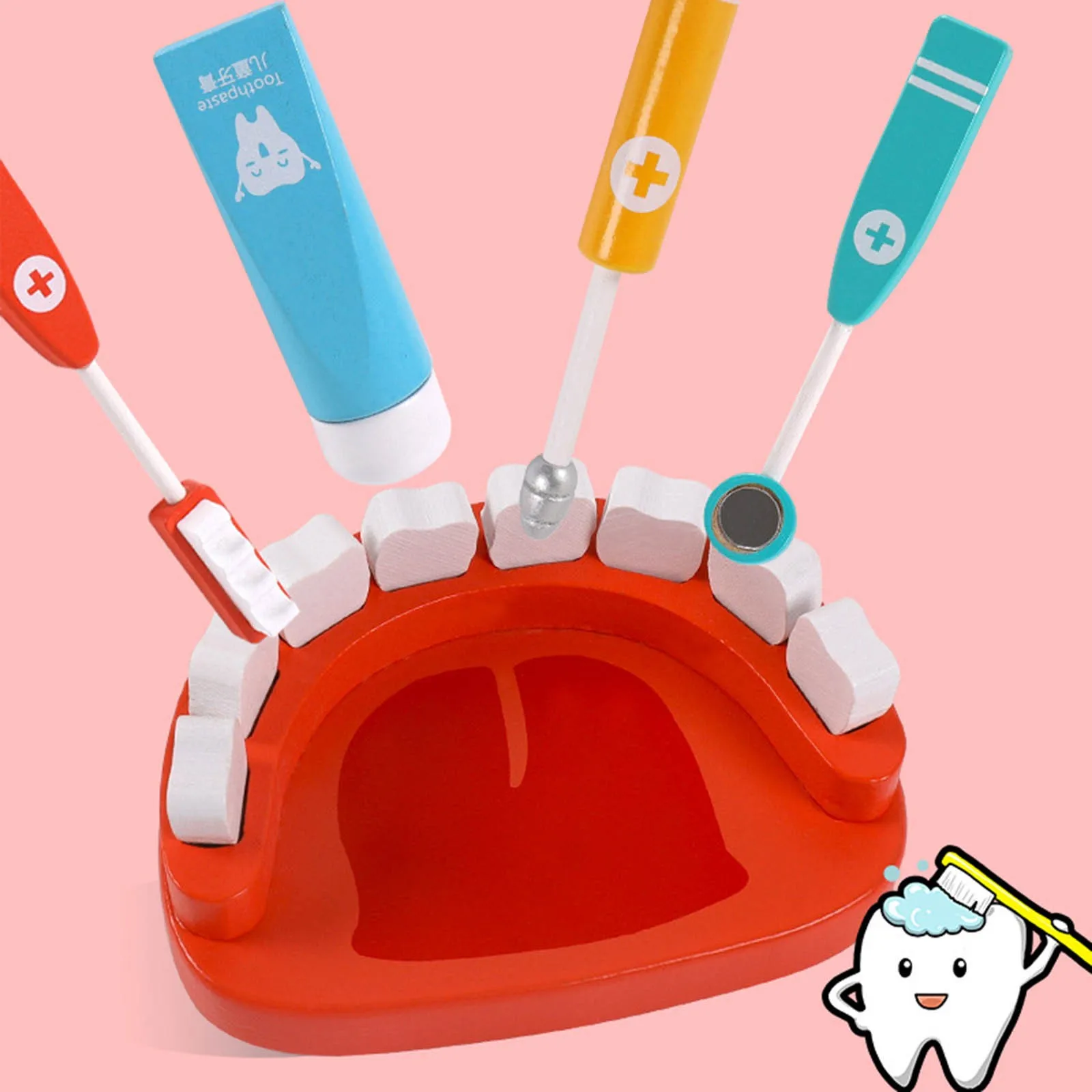 Creative Games for Kids 2-3 Children's Toy Set Toddler Doctor Toy Set 6 Wooden Tools Early Stem Building for Kids Ages 3-5