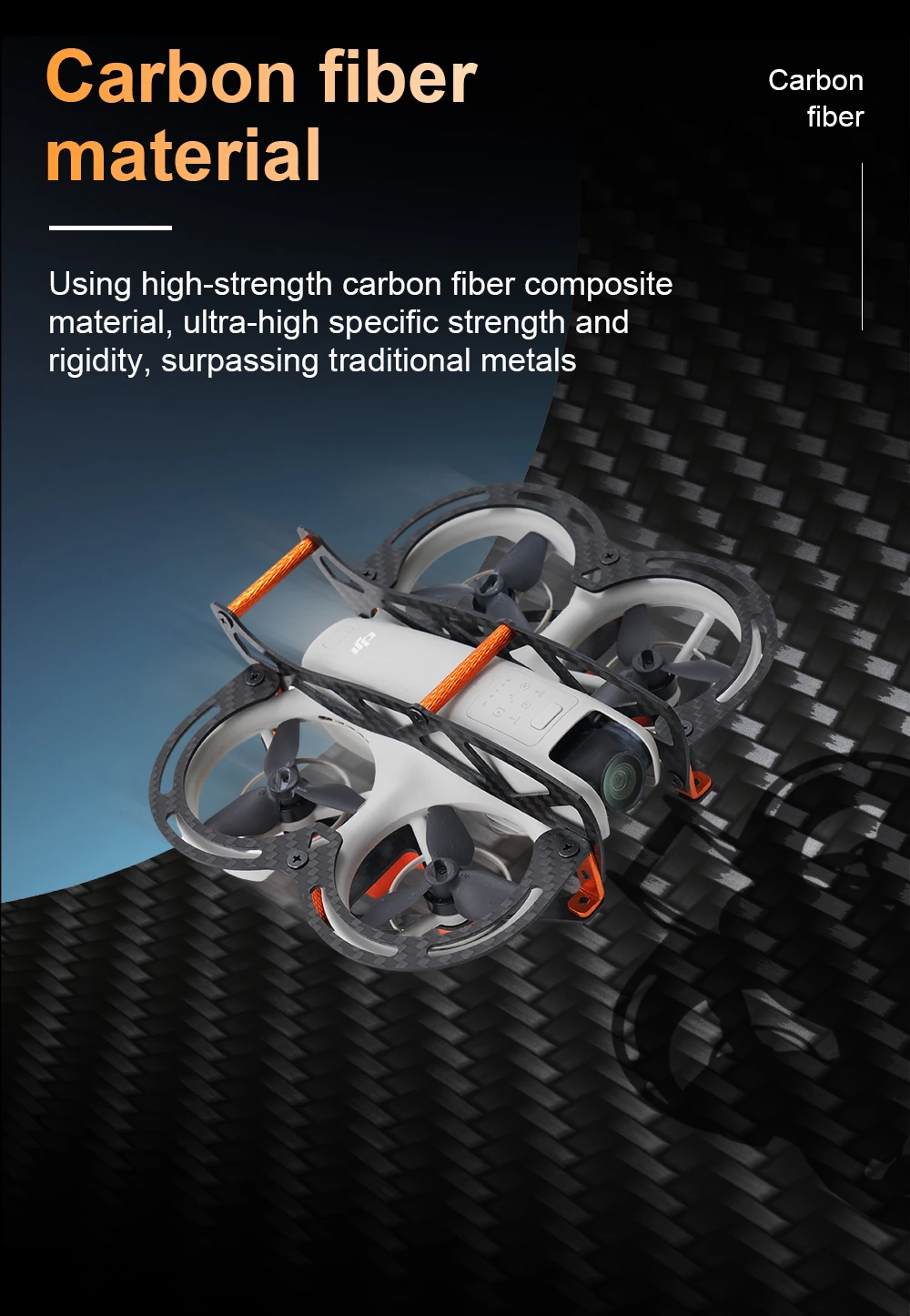 RCSTQ Carbon Fibre Armour For  NEO Propeller Drone Fuselage All Round Impact Pro