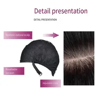 Handsome synthetic wigs for men sell well fluffy handsome short straight hair high temperature silk full head wig 6