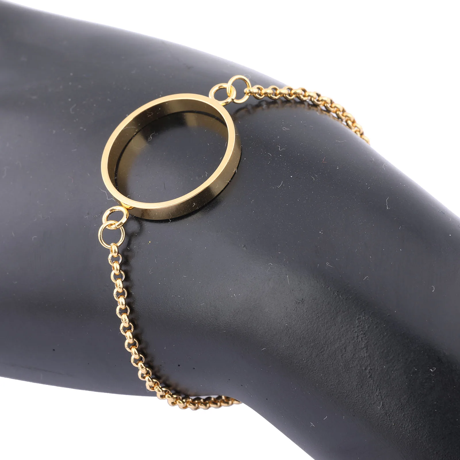 5pcs 골드 도금 오픈 베젤 팔찌 기본 공백 Diy 18mm 25mm 스테인레스 스틸 카보 숑 프레임 커넥터 보석 만들기위한