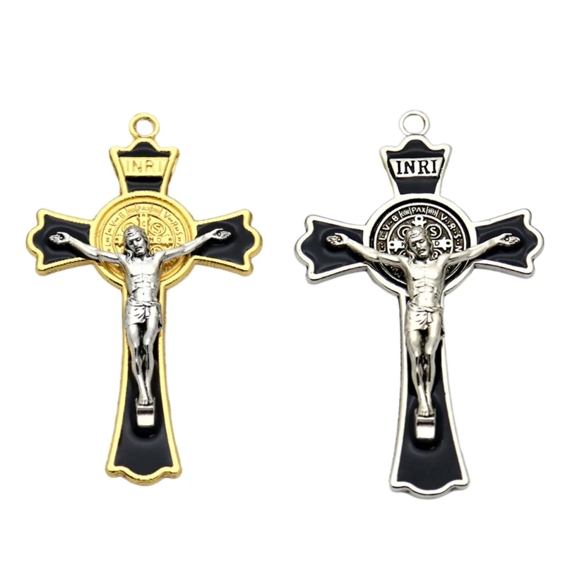 

Vintage Holy Jesus for Cross Pendant Metal Car for Key Handbag Decor DXAF