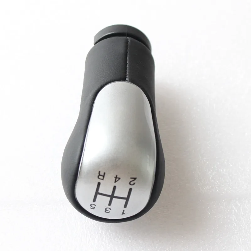Leather Gear Shift Knob for Ford Fiesta Fusion Transit Connect 2002- Gearshifter 5 6 Speed Lever Stick Pen POMO Gearknob