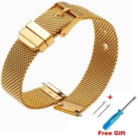 High quality Quick release Spring bar Mesh band Stainless steel Watchband For DW Watch 10mm 12mm 14mm 16m 18mm 20mm 22mm