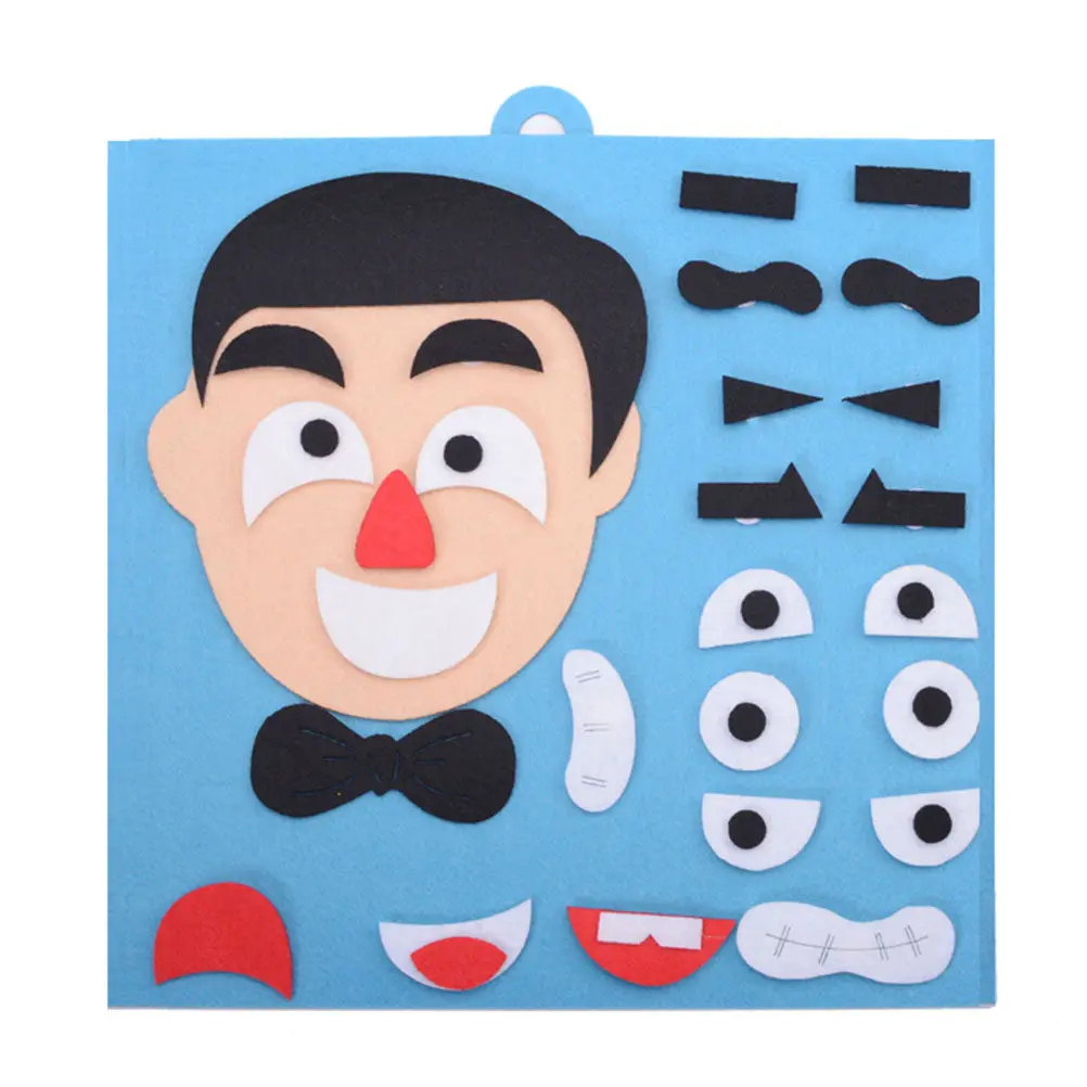 1Pcs 얼굴 퍼즐 천 교육 퍼즐 세트 조기 발달 감정 인식 인지 학습 조기 발달 장난감