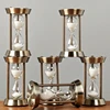 2024 Newest Empty Hourglass Bottle Sand Three Pillars Sandglass Metal European Retro Office Desktop Decorations Sand Clock Timer 3