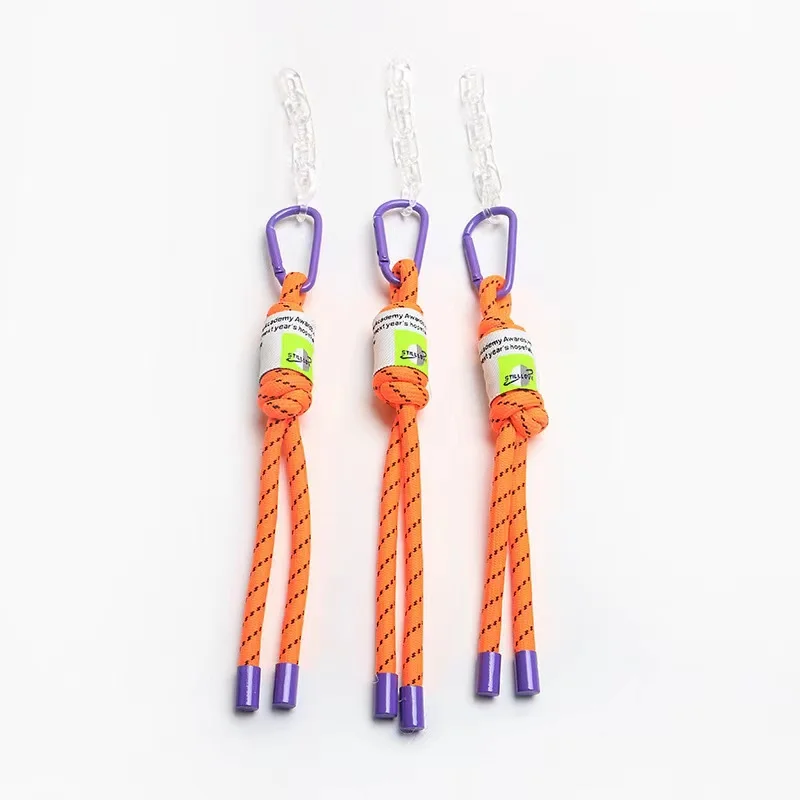

Fluorescent color bag pendant creative keychain personalized backpack pendant trendy and cool hand woven decoration