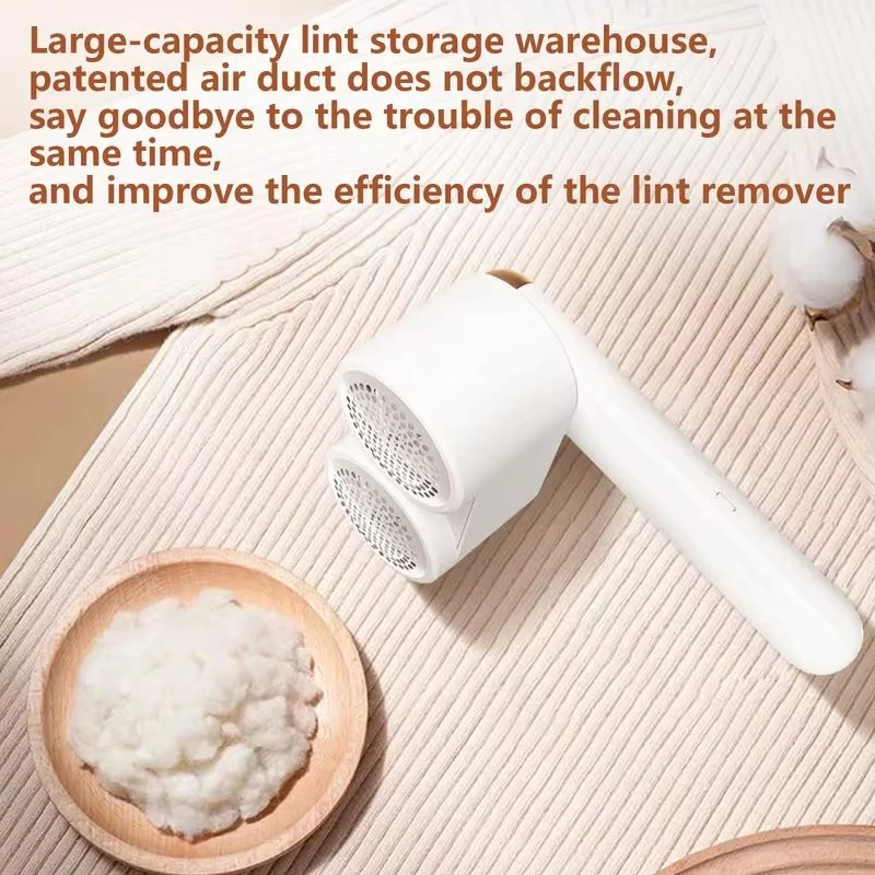 New Portable Double-Head Hair Balls Remover 6 Leaf Blade Powerful Motor Fast Cleaning Household USB Sweater Hair Remover 3