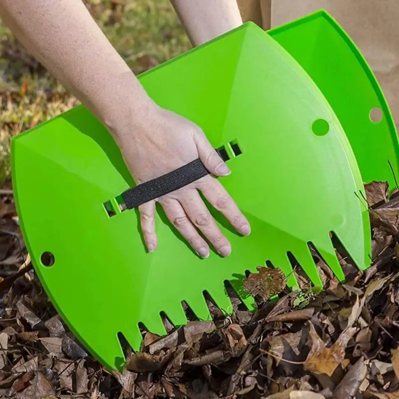 Leaves Scoop Hand Held Rakes Sturdy Ergonomic Grip Leaves Rake Lawn Debris Trash Pick Up Tool Hand Held Rakes Garden Rake For 3