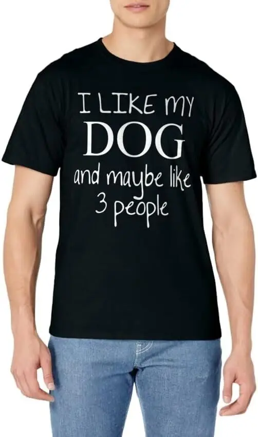 

Мне нравится моя собака и, возможно, 3 (три) человека, забавный подарок, футболка унисекс для мужчин и женщин, летние хлопковые футболки