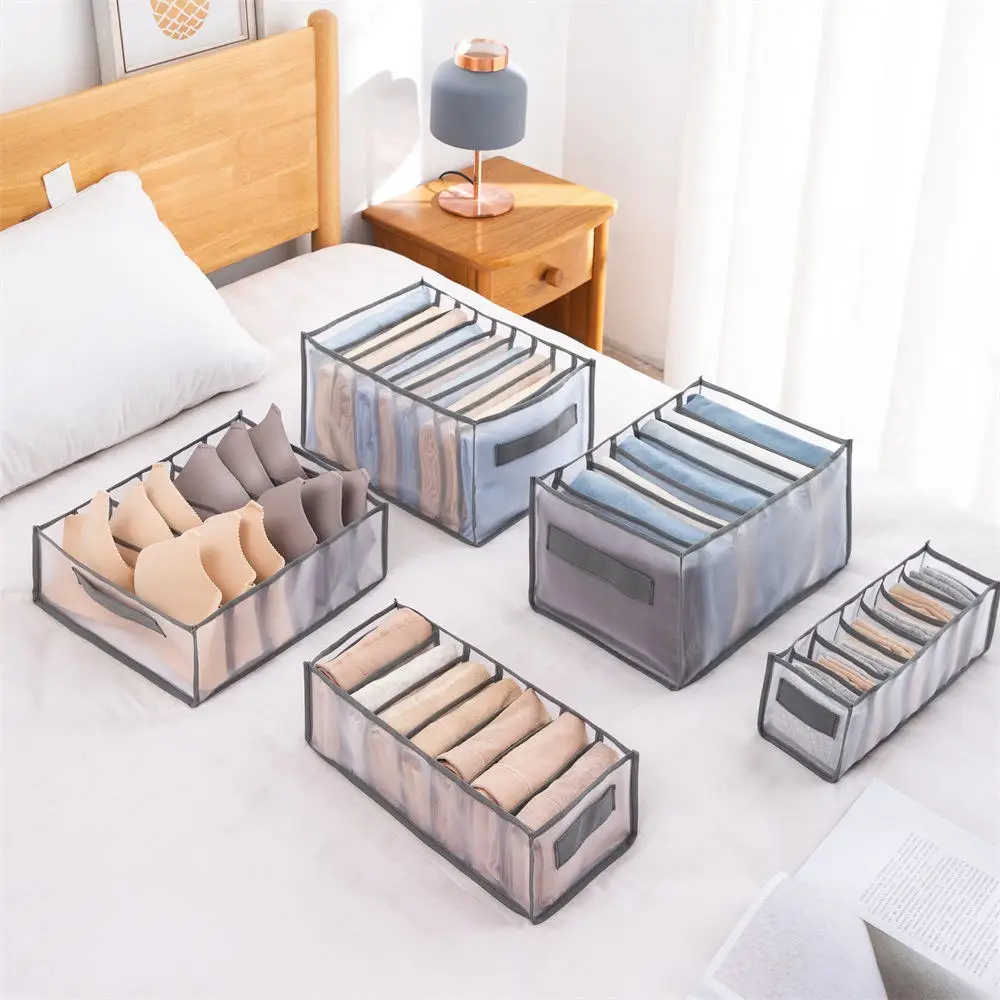 Clothes Organizer Storage Box Underwear Storage Organizer Underwear Storage Box Drawer Organizer Jeans Pants Storage Box Wardrobe Drawer Organizer For Underwear Bra Ties T-Shirt Socks Organization System