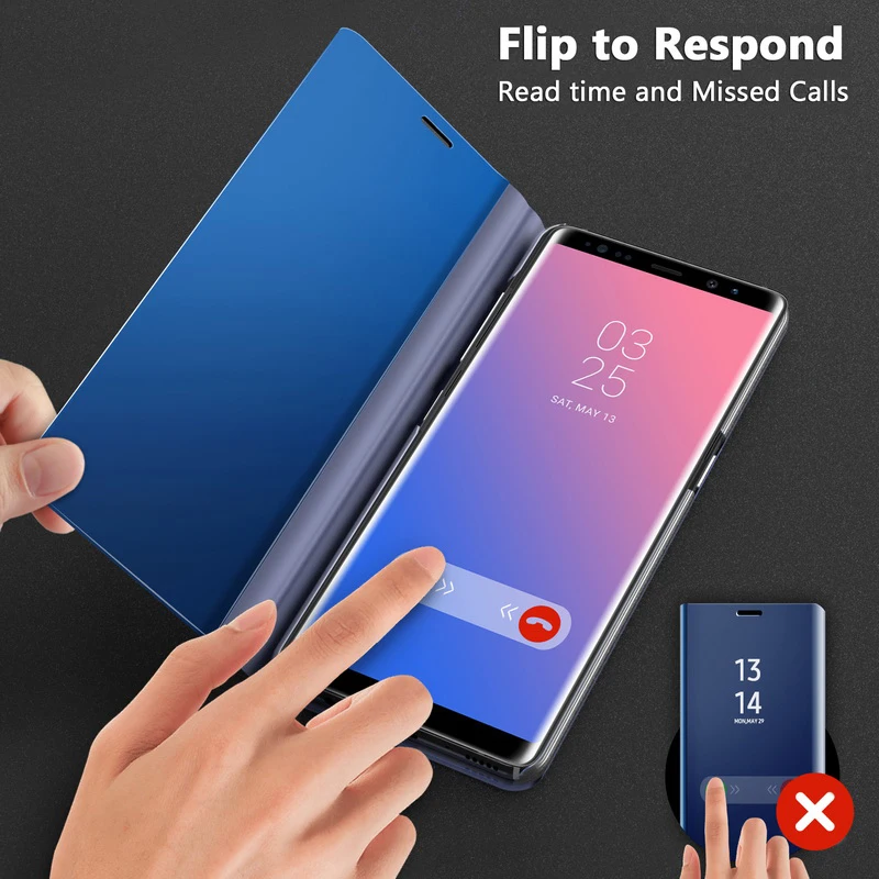 Fashion Mirror Flip Case for Xiaomi Redmi Note 11 10 9 9s 8 8T Poco X3 NFC M3 M4 Pro Max F3 9A 9C 9T Plus Mi Kickstand Cover mobile phone cases with card holder