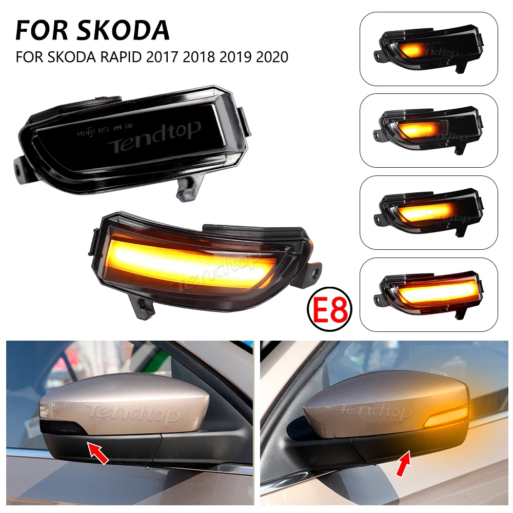 

LED Dynamic Blinker Turn Signal Sequential Side Marker Lamp Mirror Indicator For Skoda Fabia 2014-2019 Rapid 2017-2020