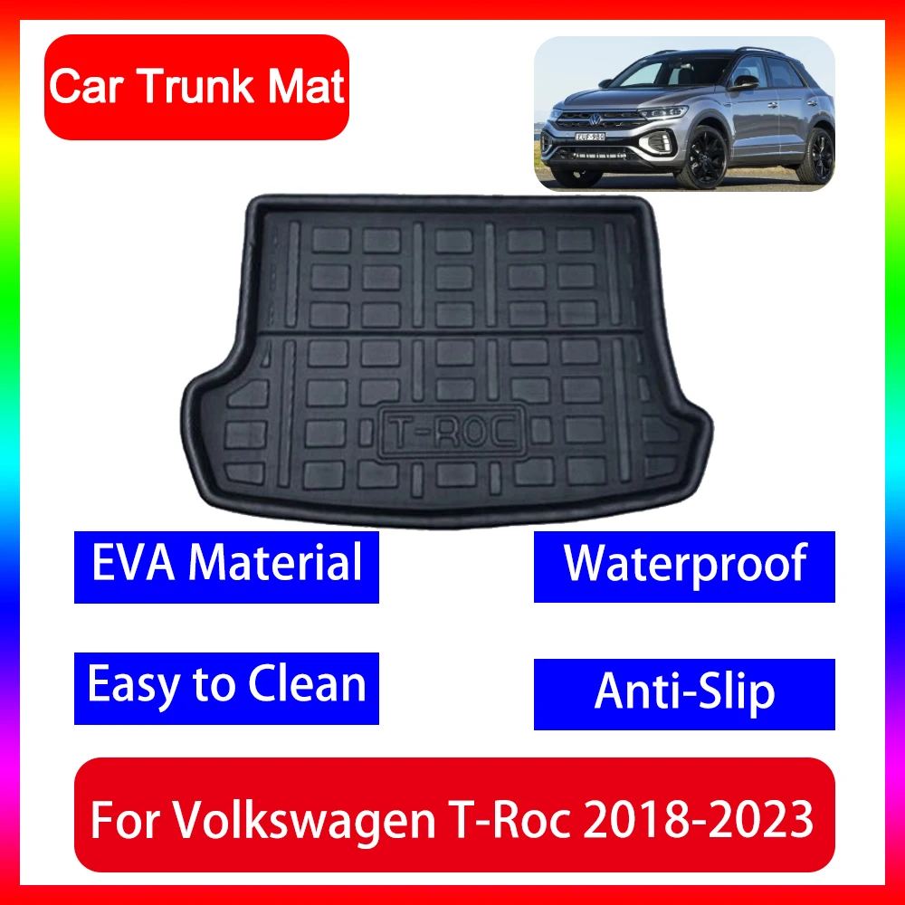 

Car Rear Trunk Floor Mat For Volkswagen VW T-Roc TRoc 2018 2019 2020 2021 2022 2023 Luggage Accessories EVA Material Waterproof