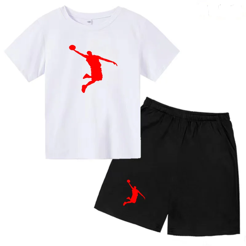

Summer Children's T-shirt NBA Sportswear Boys Basketball Suit Girls Baby Youth Sunshine Charming Top+Shorts NBA Jogging