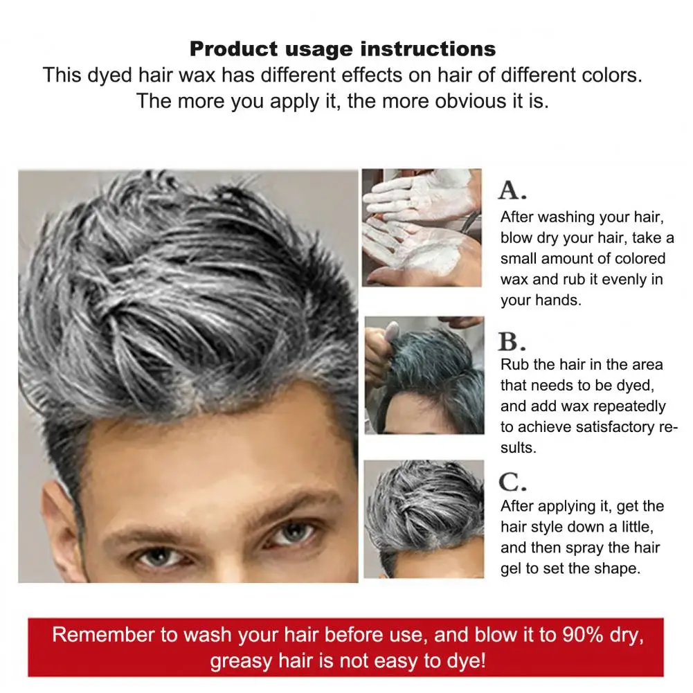 Hair Color Fashion Unisex Hair gel Temporary Colors Cream BLUE Gray Hair  Dye Wax Easy Wash Plants Component better than others - AliExpress