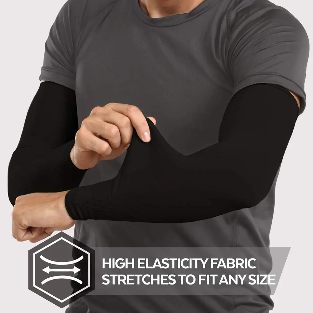 Men Women UV Protection Cooling Arm Sleeves Upf 50 Compression Sun Sleeves Outdoor Running Cycling