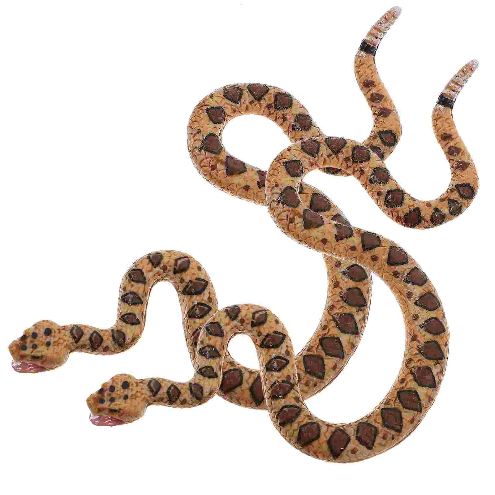 

2 Pcs Rattlesnake Toy Props Artificial Tricky Festival Cosplay Boy Scary Prank
