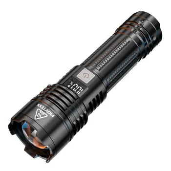 LED 손전등 USB 충전식 배터리 조명 모드, 야외 캠핑 방수 자기 방어 손전등