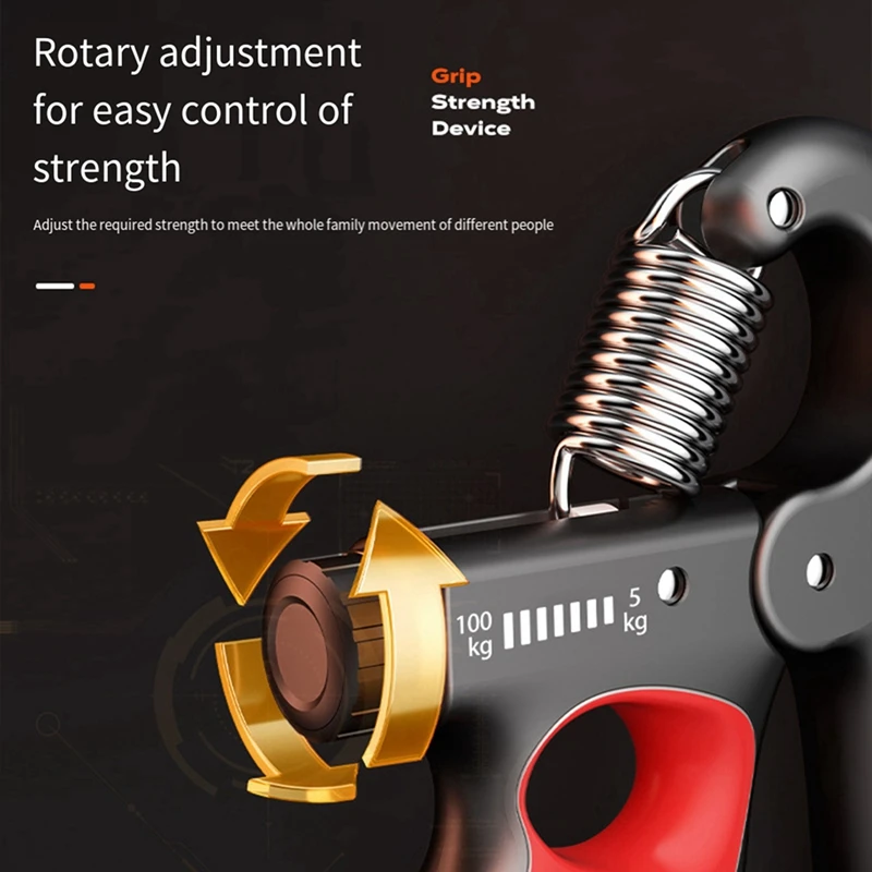 2 Pack Hand Grip Strengthener For Muscle Building And Injury Recovery 11-220 Lbs Hand Squeezer Adjustable Resistance