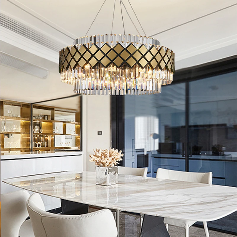 

Carreau современные потолочные люстры с регулируемой яркостью светодиодный роскошные люстры круглые подвесные лампы домашний декор Plafonnier для гостиной