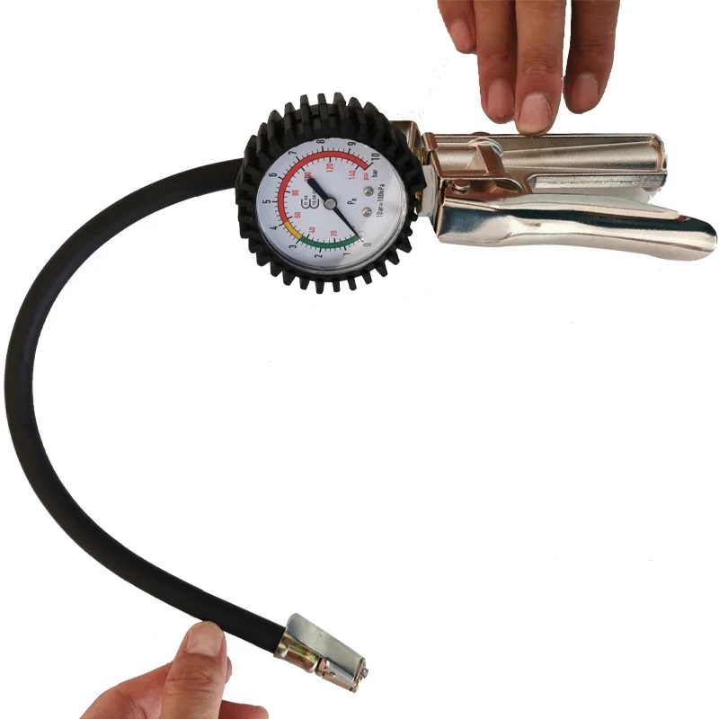 

Tire Changer Pistol Grip Inflator With Pressure Gauge And Couplers