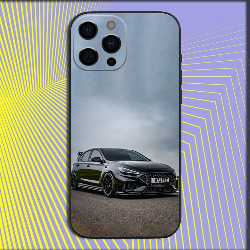 Sleek Blue Car-Themed Soft Black Phone Case