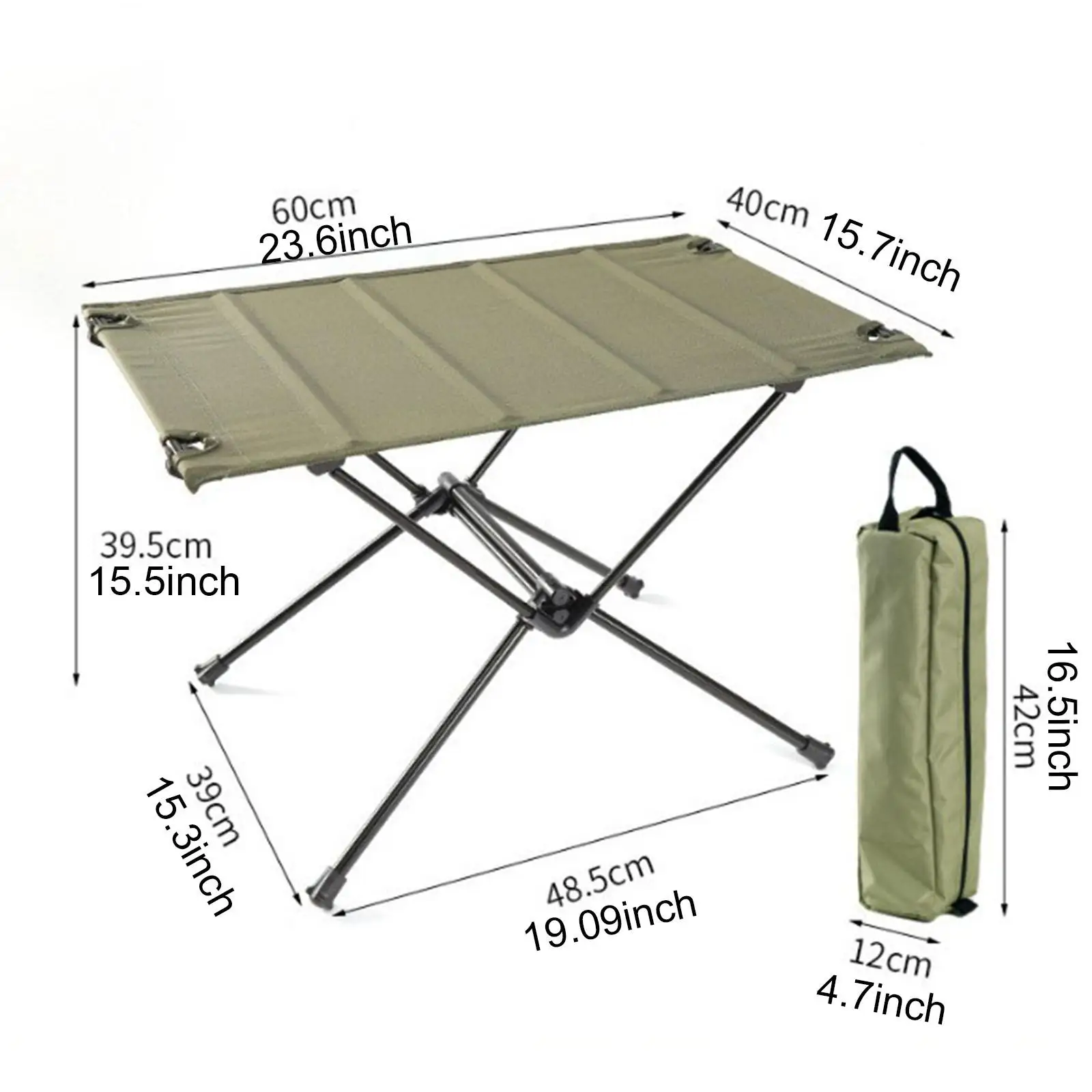 Foldable Camping Table Aluminum Alloy with Carry Bag Camping Desk Outdoor Table for Travel Garden BBQ Fishing Backpacking