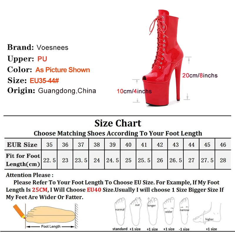 Peep Toe 20CM/8inches Pole Dancing Shoes High Heel Platform Women's Modern Boots  Autumn Winter Shoes  Lace Up Sexy Short Shoes