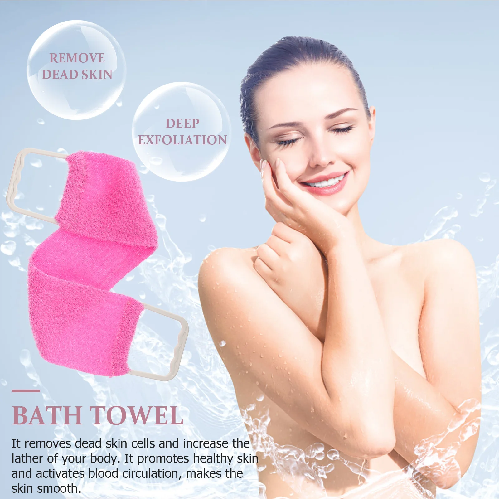 

Natural Exfoliating Bath Scrubber Rub Spong Unisex Massage Spa Scrubber Back Strap Body Skin Health Cleaning Tool(Random Color)