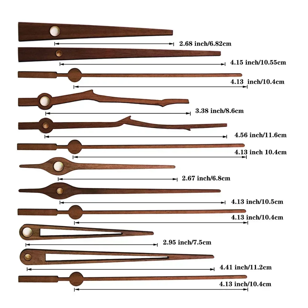 Black Walnut Traced Replacement Hands Atomic Quartz Silent Controlled Wall Clock Movement Mechanism DIY Set Accessories