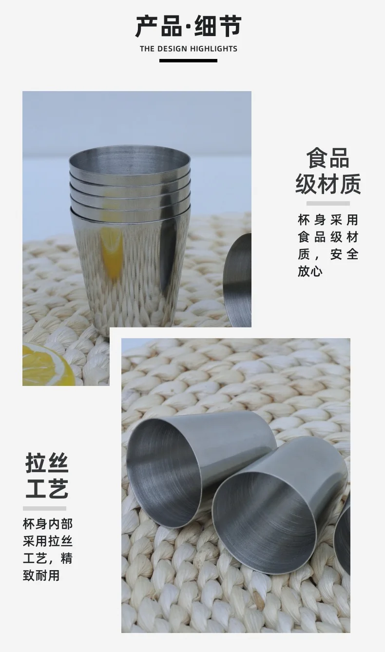 Description Picture 4 of item4Pcs 30ml Stainless Steel Shot Glasses with Leather Case Outdoor Hiking Gear Stackable Cup Camping Sets Portable Drink-ware Cup