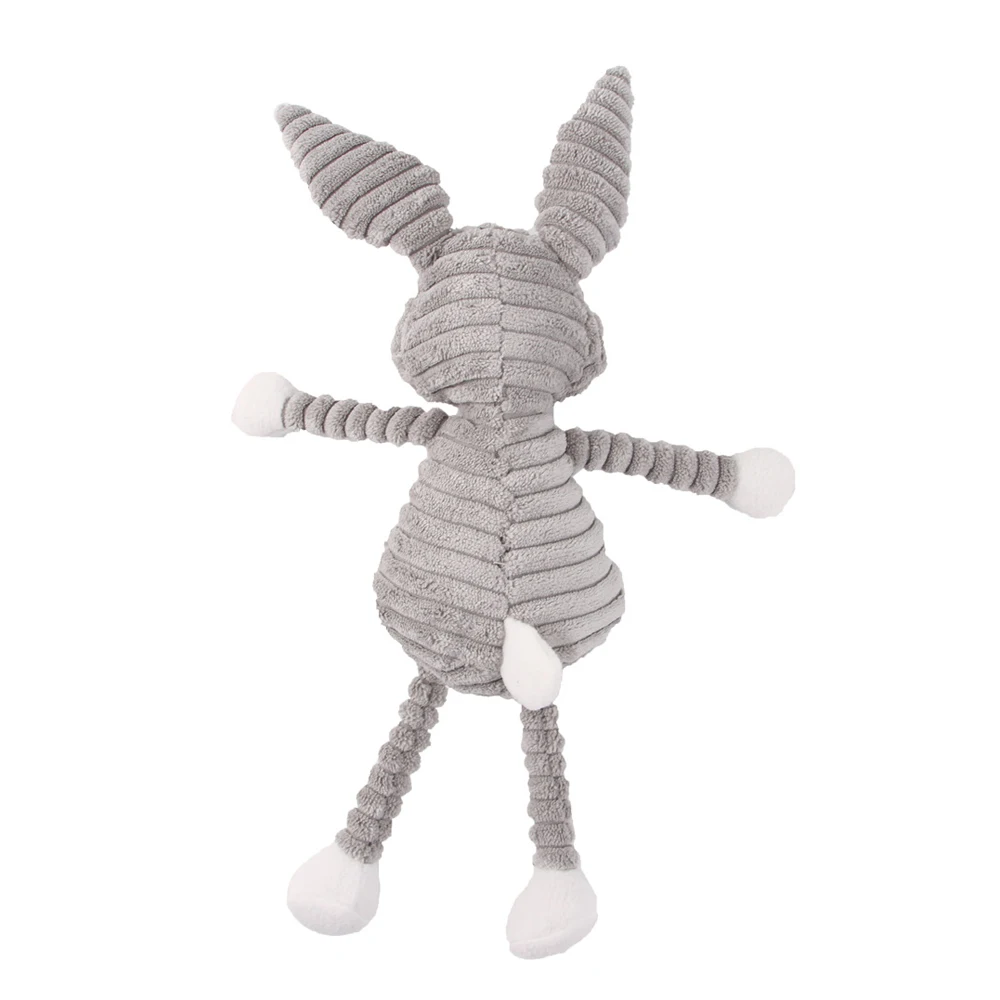 Cute Rabbit Plush Gray Small Dog Toy Puppy Cartoon Animal Pet Squeak Toy 4
