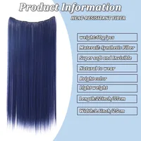 Extension de cheveux à clips colorée de 22 pouces pour femmes, longue perruque synthétique résistante à la chaleur, facile à porter, quotidien/festival 3