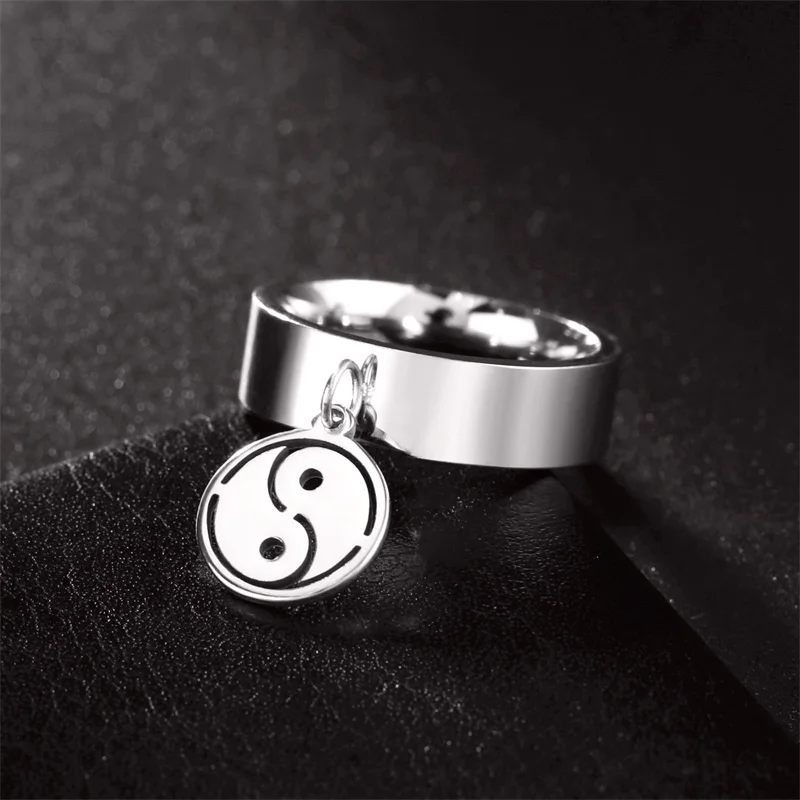 Edelstahl Mond Stern Ringe für Frauen Mädchen Punk Blume Anhänger frauen Ring Paar Schmuck 2023 Trend Hochzeit Party Geschenke – Detail 35