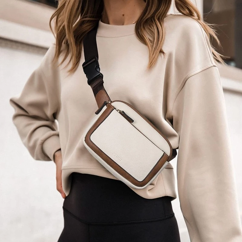 

Pu Women Fashion Waist Pack Casual Crossbody Chest Bags Unisex Hip Bum Bag Travel Waterproof Belt Bag Sport Purse Pocket