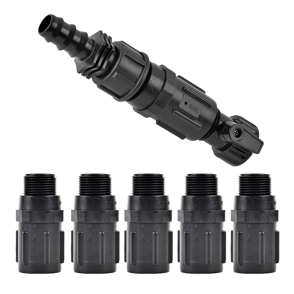 

Drip Irrigation Backflow Preventer Faucet Adapter Connect 3/4" Thread To 1/2" 3/4" Tubing for Drip Irrigation Systems