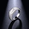 Follow Cloud 5*7mm 1.0ct Emerald Cut Moissanite Diamond Engagement Ring for Men 925 Sterling Silver Plated 18K Gold Wedding Band 4
