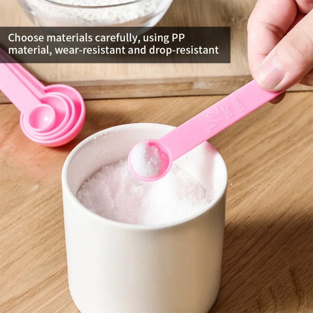 5PCS Measuring Spoons Set Plastic Flour Oil Spices DIY Baking