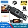 Dashcam 4 Channels Wifi 360° Dash Cam Car Dvr Dashboard Cameras For Car Way Back Box Parking Mode 24H Front And Rear Interior