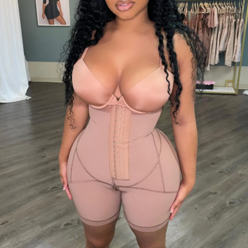 Women High Waist Butt Lifter Body Shaper Tummy Control Waist Trainer Butt Pads Seamless Hip Enhancer High Compression Hook-eyes