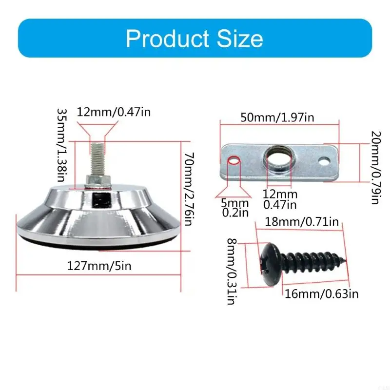 C4DE 4Pcs Metal Billiard Table Leg Levelers Adjustable Billiard Table Feet Height Raisers Feet Easily to Install