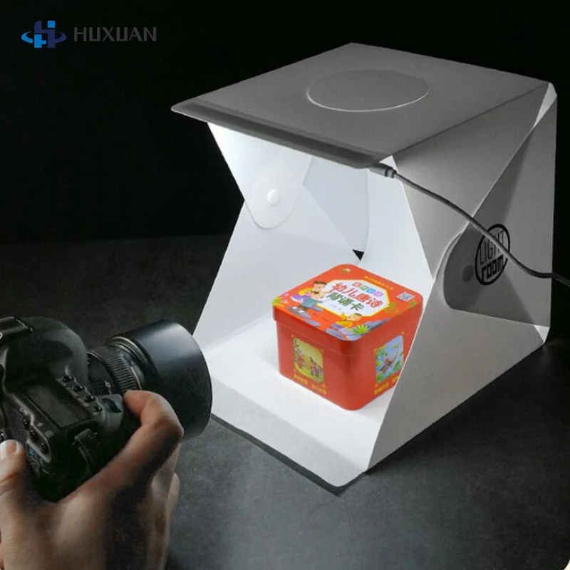 Portable Folding Photobox Photography LED Light Room Photo Studio Light Tent Soft Box Backdrops Photobox for DSLR Camera
