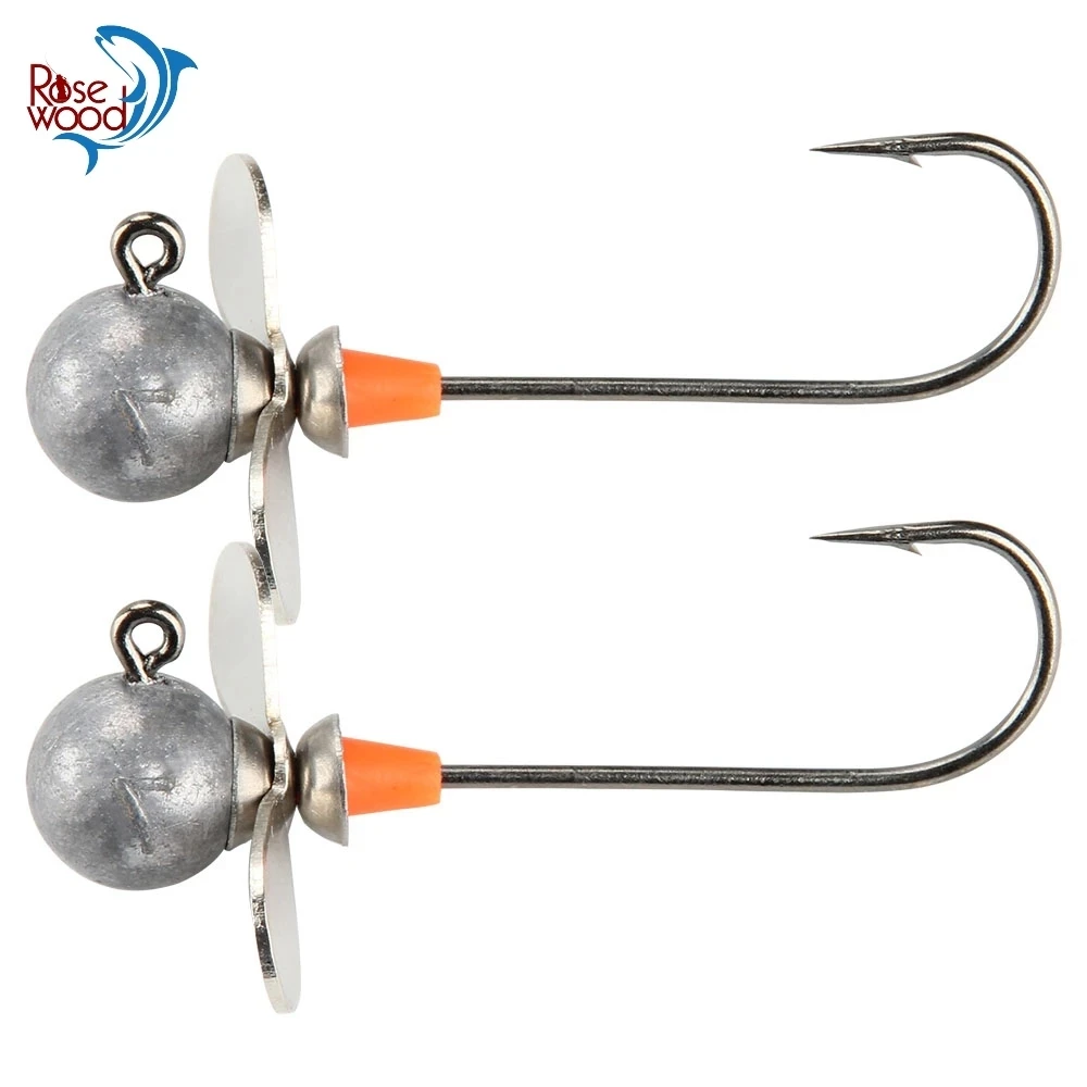 2pcs 5g 7g 10g 14g Lead Jig Heads with Willow Blade Fishing Jigs