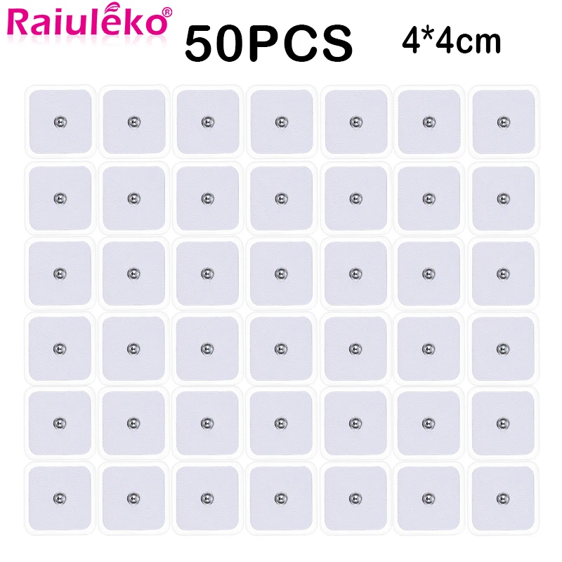 EMS Self Adhesive Pulse Gel Electrode Pads Patch Tens Acupuncture Therapy Body Massager Electrical Muscle Stimulator 50Pcs electrode pads,muscle stimulator